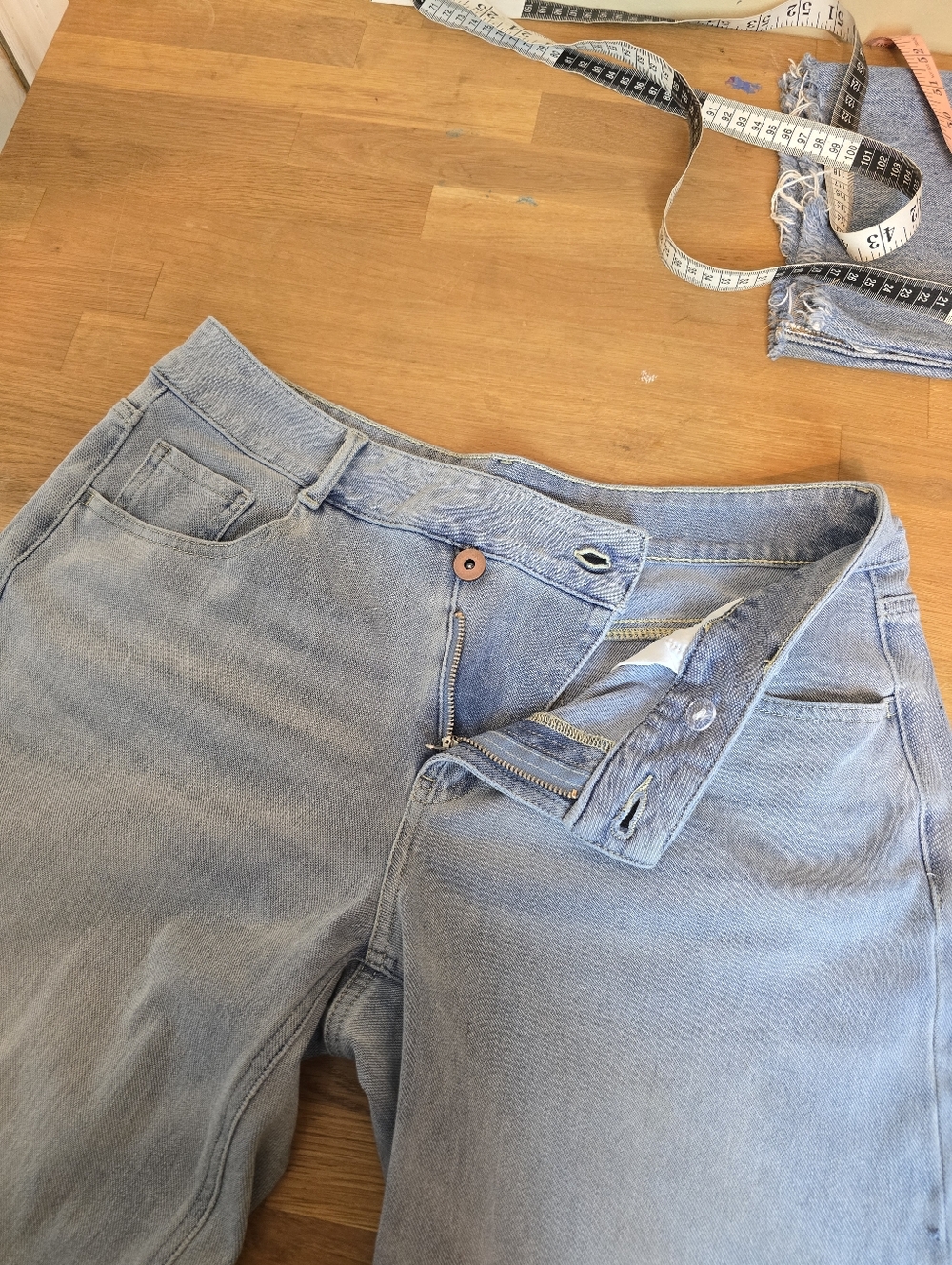 Halara Flex Asymmetric Low Rise Baggy Wide Leg Washed Casual Jean M Tall (8-10) - Picture 10 of 13